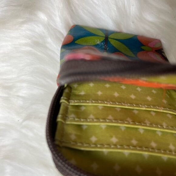 Fossil Key-Per small wristlet multi color floral prints top zipper - Picture 6 of 7